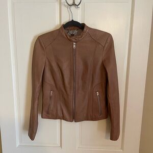 Cole Haan Camel Leather Bomber